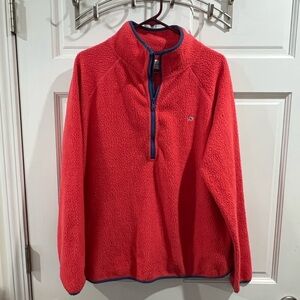 Men’s Vineyard Vines Coral Quarter Zip Pullover Size XL